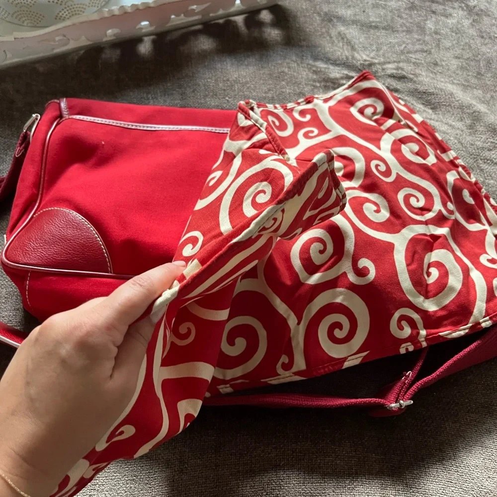 NWOT Isabella Fiore Red Diaper Bag - Picture 3 of 16